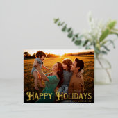 Vrolijk kerstfeest WHIMSICAL letters FotoHappy Gol Folie Feestdagen Briefkaart (Staand Voorkant)