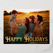 Vrolijk kerstfeest WHIMSICAL letters FotoHappy Gol Folie Feestdagen Briefkaart (Voorkant)