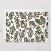 Vrolijk kerstfeest Whimsical Pine Branches - 1 Fot Feestdagenkaart (Achterkant)