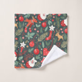 Vrolijk kerstfeest Whimsy Bad Handdoek (Wasdoekje)