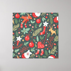 Vrolijk kerstfeest Whimsy Canvas Afdruk