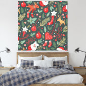 Vrolijk kerstfeest Whimsy Canvas Afdruk (Insitu (Slaapkamer))