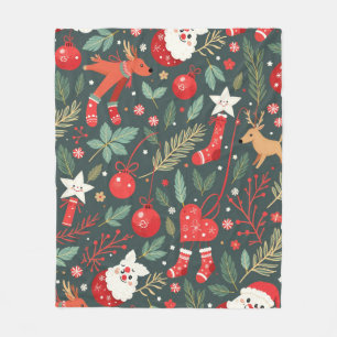 Vrolijk kerstfeest Whimsy Fleece Deken