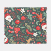 Vrolijk kerstfeest Whimsy Fleece Deken (Voorkant (Horizontaal))