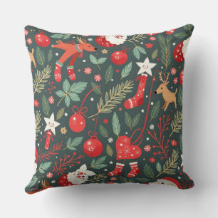 Vrolijk kerstfeest Whimsy Kussen