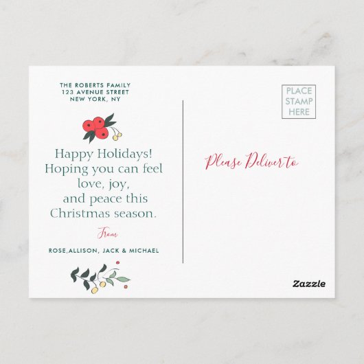 VROLIJK KERSTFEEST | white brush script holiday Briefkaart (Achterkant)