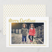 Vrolijk kerstfeest| White Gold |Foto Feestdagenkaart (Voorkant / Achterkant)