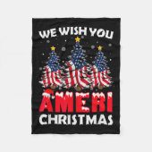 Vrolijk kerstfeest Wij wensen u Ameri Xmas America Fleece Deken (Voorkant)