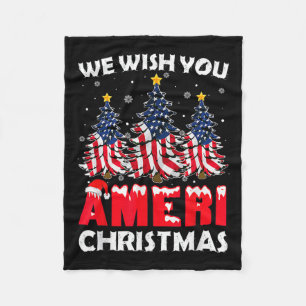 Vrolijk kerstfeest Wij wensen u Ameri Xmas America Fleece Deken