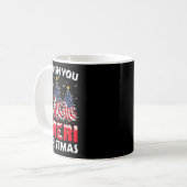 Vrolijk kerstfeest Wij wensen u Ameri Xmas America Koffiemok (Voorkant links)