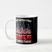 Vrolijk kerstfeest Wij wensen u Ameri Xmas America Koffiemok (Links)
