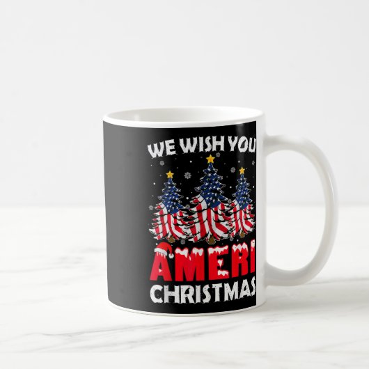 Vrolijk kerstfeest Wij wensen u Ameri Xmas America Koffiemok (Rechts)