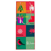 Vrolijk kerstfeest wijn cadeautas (Achterkant)