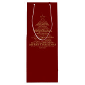 Vrolijk kerstfeest wijn cadeautas (Achterkant)