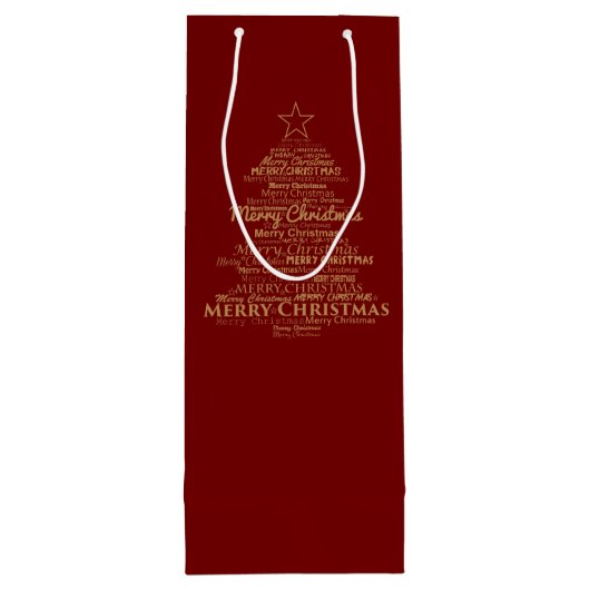 Vrolijk kerstfeest wijn cadeautas (Achterkant)