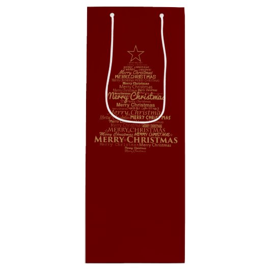 Vrolijk kerstfeest wijn cadeautas (Voorkant)