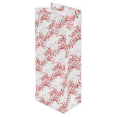 Vrolijk kerstfeest wijn cadeautas (Achterkant Gekanteld)