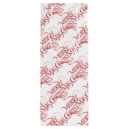 Vrolijk kerstfeest wijn cadeautas (Achterkant)
