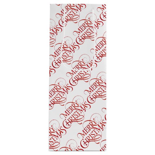 Vrolijk kerstfeest wijn cadeautas (Voorkant)