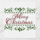 Vrolijk kerstfeest wijn etiket (Enkel label)