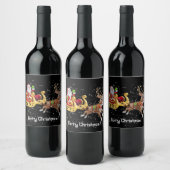 Vrolijk kerstfeest wijn etiket (Flessen)