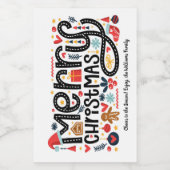 Vrolijk kerstfeest wijn etiket (Enkel label)