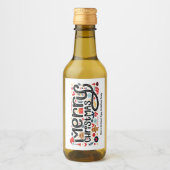 Vrolijk kerstfeest wijn etiket (Voorkant)