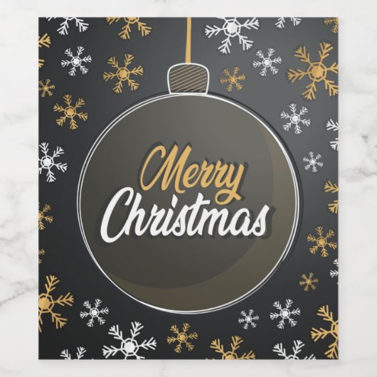 Vrolijk kerstfeest wijn etiket (Enkel label)