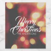 Vrolijk kerstfeest wijn etiket (Enkel label)