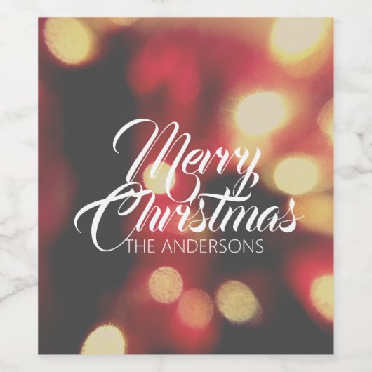 Vrolijk kerstfeest wijn etiket (Enkel label)
