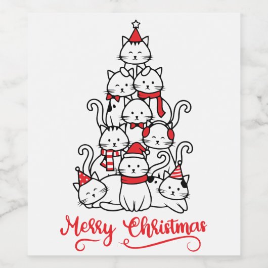 Vrolijk kerstfeest wijn etiket (Enkel label)