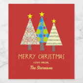 Vrolijk kerstfeest wijn etiket (Enkel label)