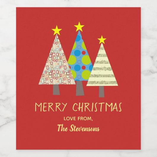 Vrolijk kerstfeest wijn etiket