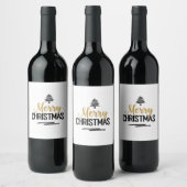 Vrolijk kerstfeest wijn etiket (Flessen)