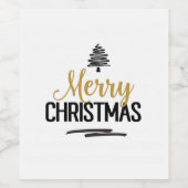Vrolijk kerstfeest wijn etiket (Enkel label)