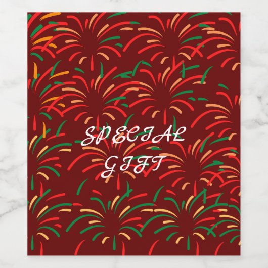 Vrolijk kerstfeest wijn etiket (Enkel label)