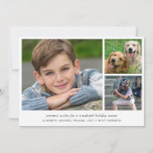 Vrolijk Kerstfeest Winter Bloemen 4 Foto Feestdagenkaart (Achterkant)