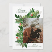 vrolijk kerstfeest. Winter bloemen botanische groe Feestdagenkaart (Voorkant)