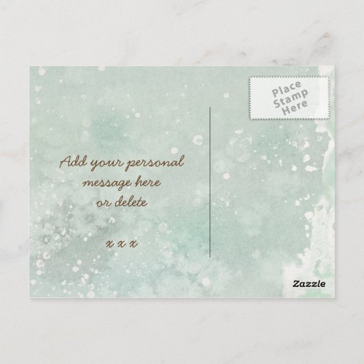 Vrolijk Kerstfeest Winter Bloemenhazen briefkaart (Achterkant)