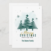 Vrolijk Kerstfeest Winter Boom minimalistisch Feestdagenkaart (Voorkant / Achterkant)