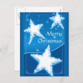 vrolijk kerstfeest | Winter decoratieve sterren Feestdagenkaart (Voorkant / Achterkant)