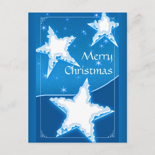 vrolijk kerstfeest | Winter decoratieve sterren Feestdagenkaart (Voorkant)