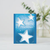 vrolijk kerstfeest | Winter decoratieve sterren Feestdagenkaart (Staand voorkant)
