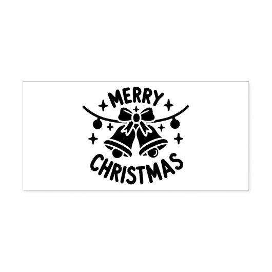 Vrolijk Kerstfeest Winter Feestdagen Bells Zelfinktende Stempel (Design)