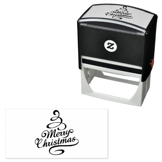 Vrolijk Kerstfeest Winter Feestdagen Trees Zelfinktende Stempel (In situ)