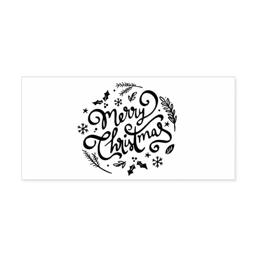 Vrolijk Kerstfeest Winter Feestdagen Zelfinktende Stempel (Design)