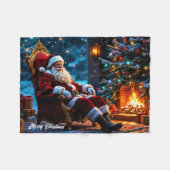 Vrolijk Kerstfeest winter feestelijke Santa magie Fleece Deken (Voorkant (Horizontaal))