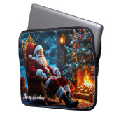 Vrolijk Kerstfeest winter feestelijke Santa magie Laptop Sleeve (Voorkant Links)