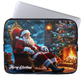 Vrolijk Kerstfeest winter feestelijke Santa magie Laptop Sleeve