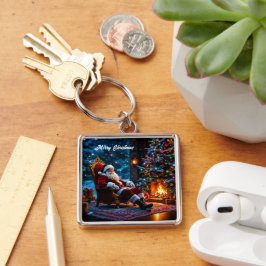 Vrolijk Kerstfeest winter feestelijke Santa magie Sleutelhanger